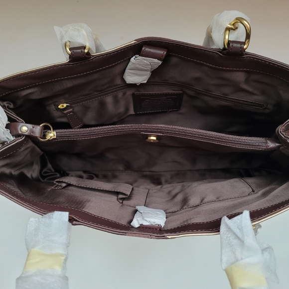 Vintage Coach chocolate patchwork tote - Picture 4 of 8